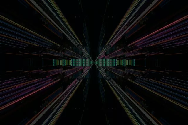 Neon Tunnel Vj Loop 3:2 Surface 60fps Screensaver Radiant Light Streaks