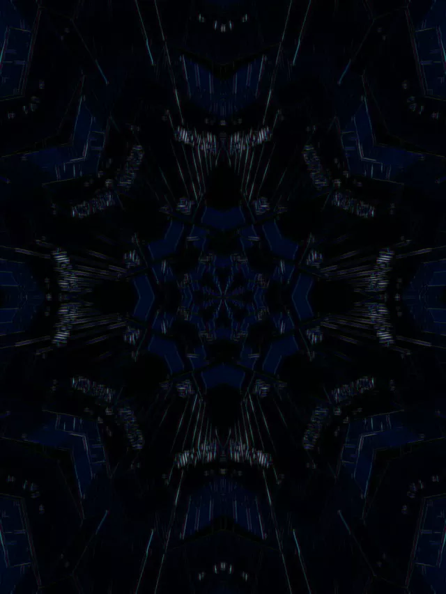 Neon Tunnel VJ Loop 3:4 iPad Portrait 60fps Screensaver Blue Geometric Kaleidoscope