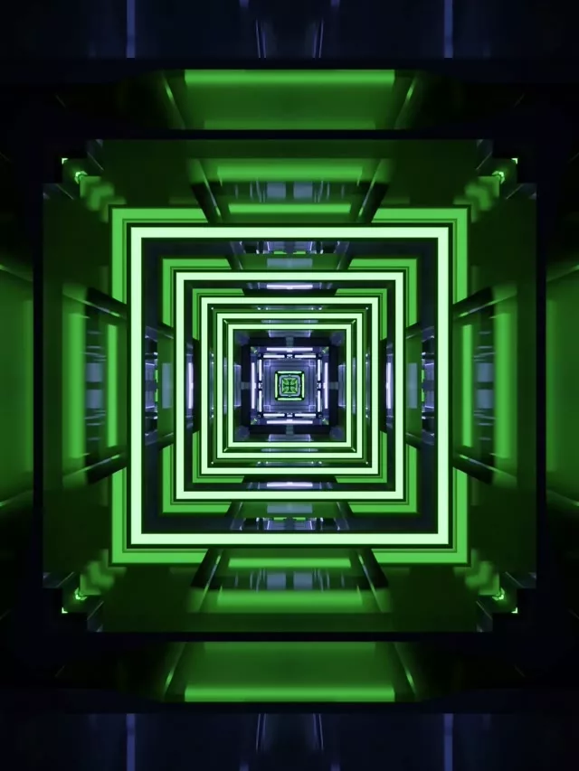 Neon Tunnel VJ Loop 3:4 iPad Portrait 60fps Screensaver Geometric Squares