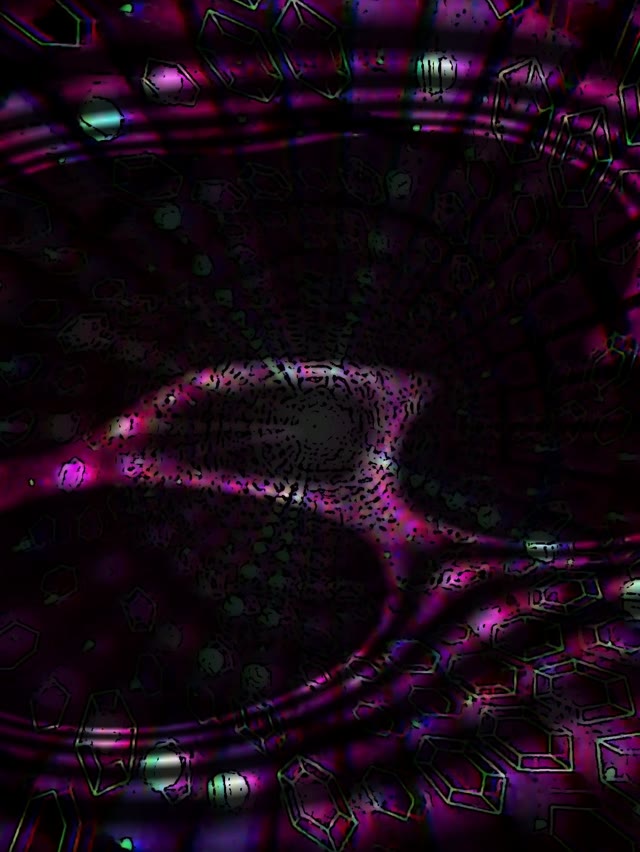 Neon Tunnel VJLoops 3:4 iPad Portrait 60fps Screensaver Magenta Cyan Geometric