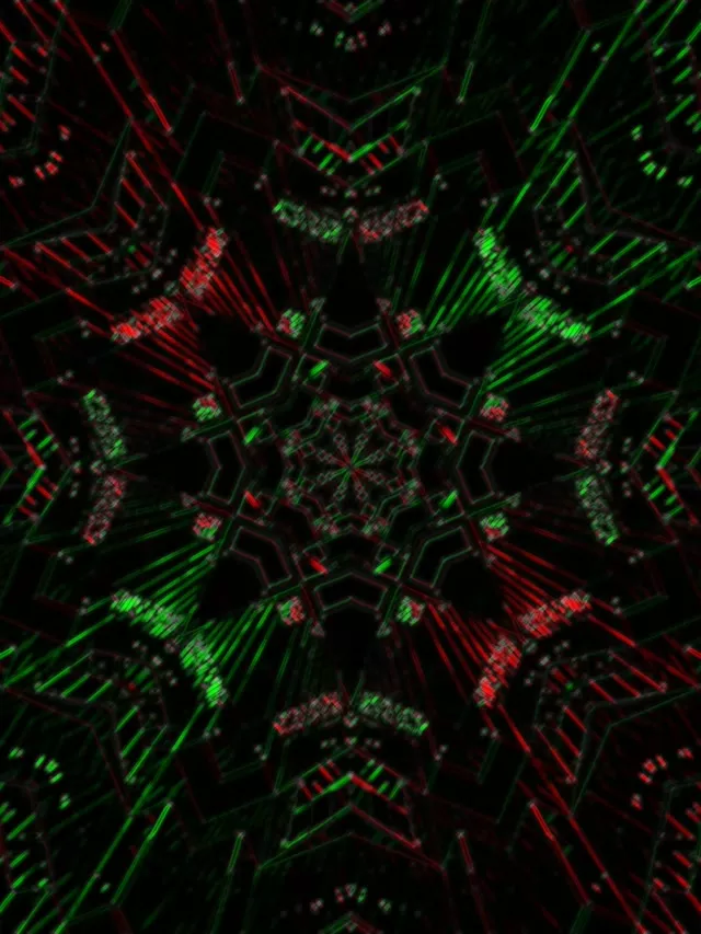 Neon Tunnel Vj Loop 3:4 iPad Portrait 60fps Screensaver Red Green Kaleidoscope