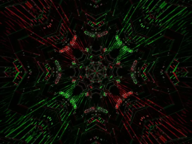 Neon Tunnel VJ Loop 4:3 Classic 60fps Pulsating Red Green Screensaver