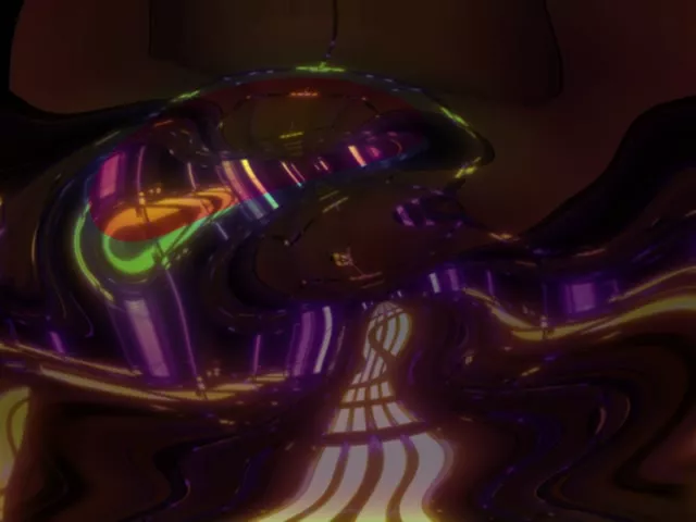 Neon Tunnel VJ Loop 4:3 Classic 60fps Screensaver Pulsating Purple Vortex