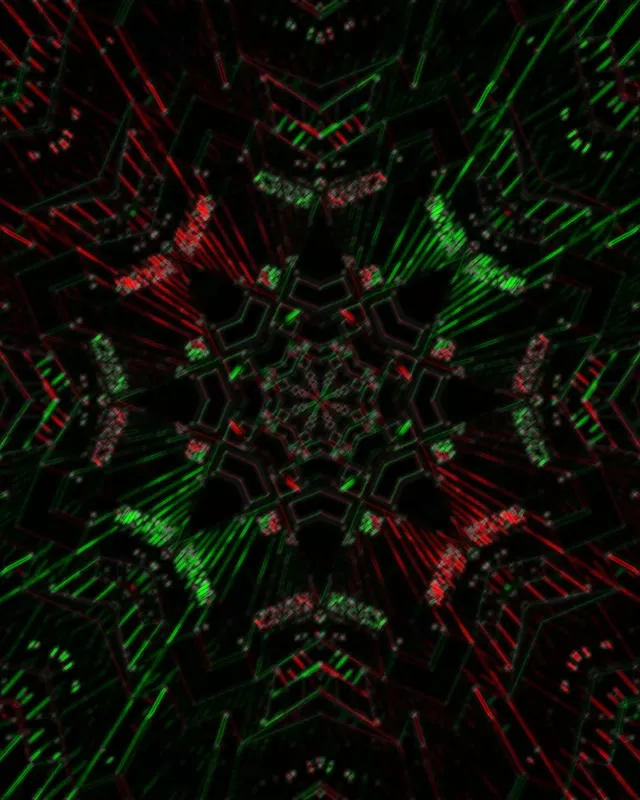 Neon Tunnel VJ Loop 4:5 Instagram 60fps Pulsating Red Green Screensaver