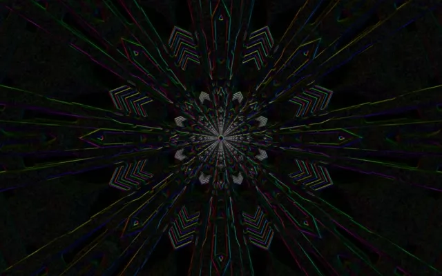 Neon Tunnel Kaleidoscope Vortex 16:10 MacBook 60fps Screensaver Loop