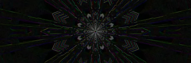 Neon Tunnel Kaleidoscope Vortex 3:1 Triple Wide 60fps Screensaver VJ Loop