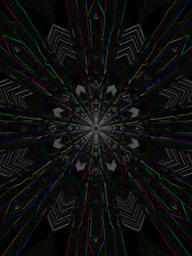 Neon Tunnel Kaleidoscope Vortex 3:4 iPad Portrait 60fps Screensaver VJ Loop