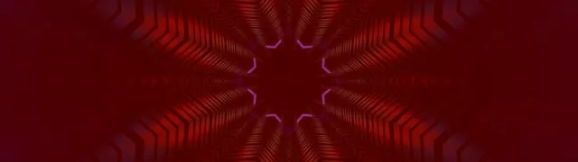 Symmetrical pink and red neon tunnel with radiating light patterns creating deep perspective motion, 4K ultrawide VJ loop background