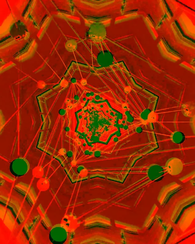 Pulsating Red Green Neon Tunnel Vortex Loop 4:5 Instagram 60fps Screensaver