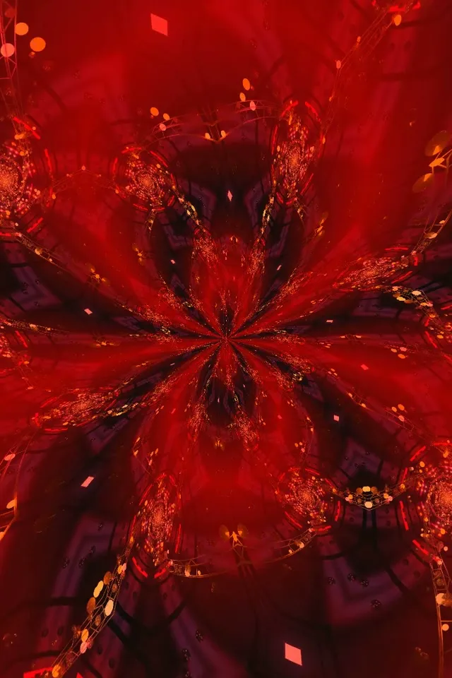 Red Neon Tunnel Kaleidoscope Burst 9:16 60fps VJ Loop Screensaver