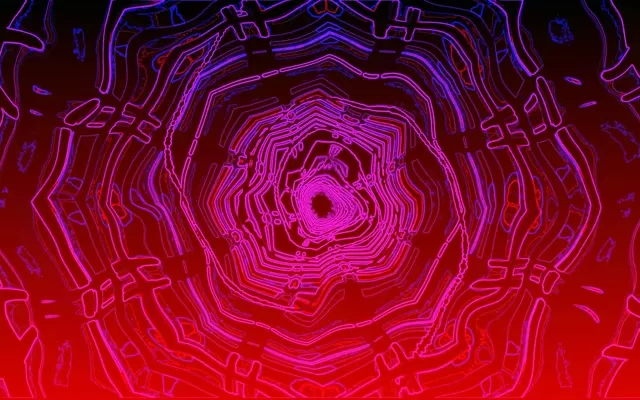 Neon Tunnel Pulsating Hexagon Vortex 16:10 MacBook 60fps Screensaver VJLoops