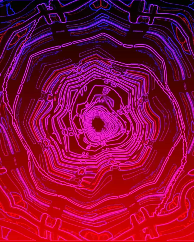 Pulsating Neon Tunnel Vortex Loop | 4:5 Instagram | 60fps Screensaver