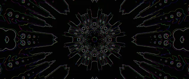 Neon Tunnel Kaleidoscope Vortex 2.39:1 60fps Screensaver Animation