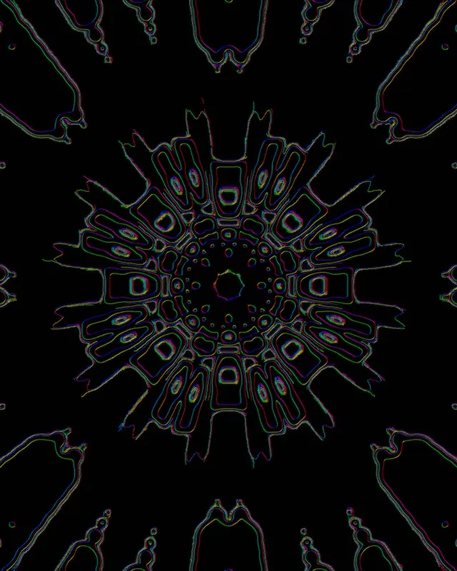 Neon Tunnel Kaleidoscope VJ Loop 4:5 Instagram 60fps Screensaver