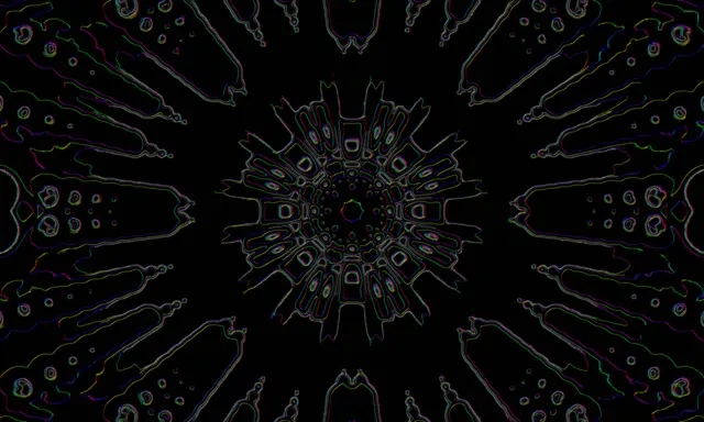 Neon Tunnel VJ Loop 5:3 Wide 60fps Screensaver Kaleidoscope Burst