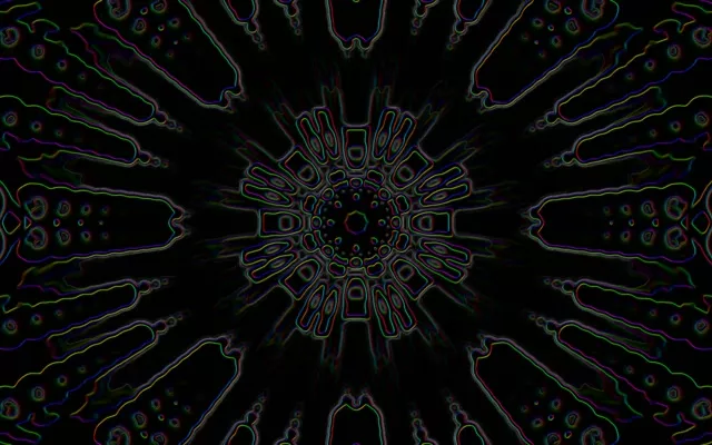 16:10 Macbook Neon Tunnel Screensaver | Radiating Geometric Vortex 60fps VJ Loop