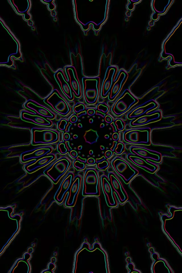 Neon Tunnel Kaleidoscope Vortex 2:3 Portrait 60fps Screensaver