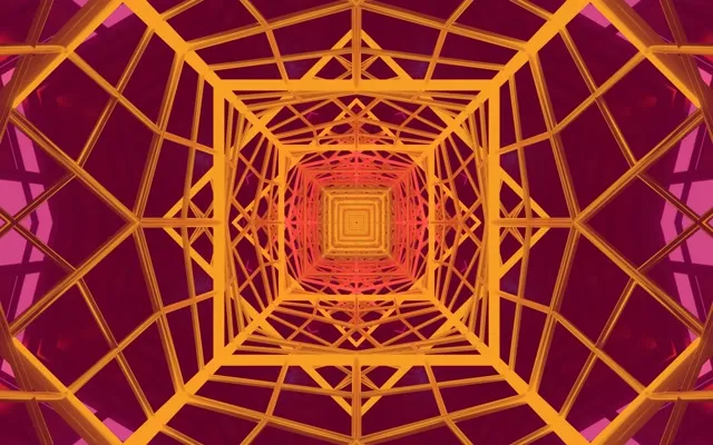 霓虹隧道無限正方形渦旋 16:10 Macbook 60fps 螢幕保護程式 VJLoops