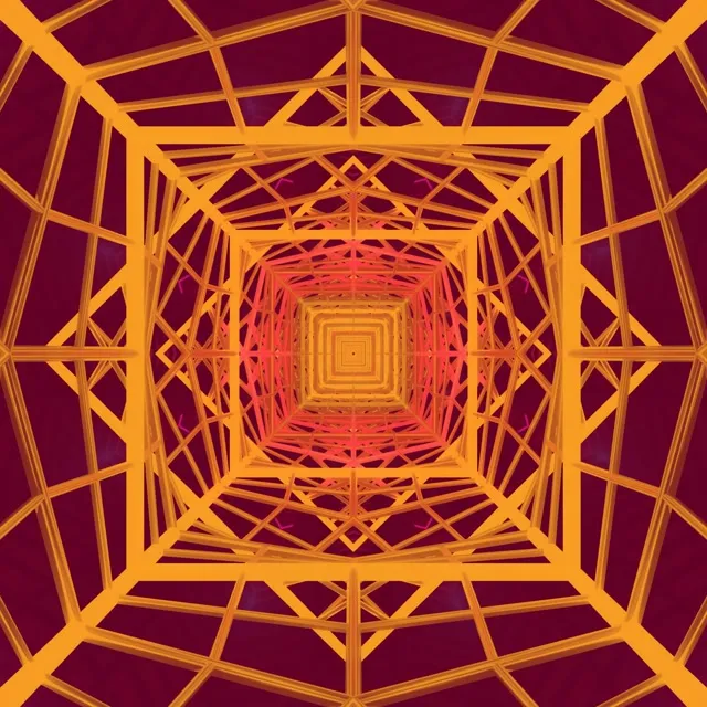 霓虹隧道脈動正方形漩渦 | 1:1 正方形 60fps VJLoops 螢幕保護程式