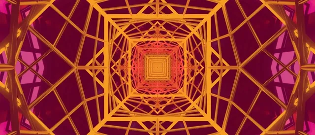 নিয়ন টানেল সর্পিল বর্গ ভর্টেক্স 21:9 আল্ট্রাওয়াইড 60fps VJLoops স্ক্রিনসেভার