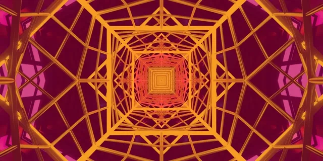 Neon Tunnel Vj Loop 2:1 Univisium 60fps Screensaver Pulsating Square Vortex