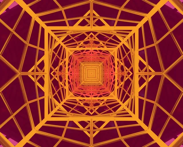 5:4 industrial neon tunnel 60fps screensaver VJ loop pulsating square vortex