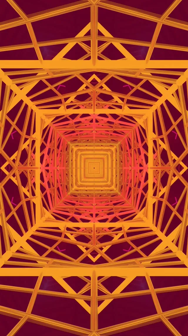 VJLoops 霓虹隧道 9:16 Reels 60fps 螢幕保護程式脈動正方形漩渦