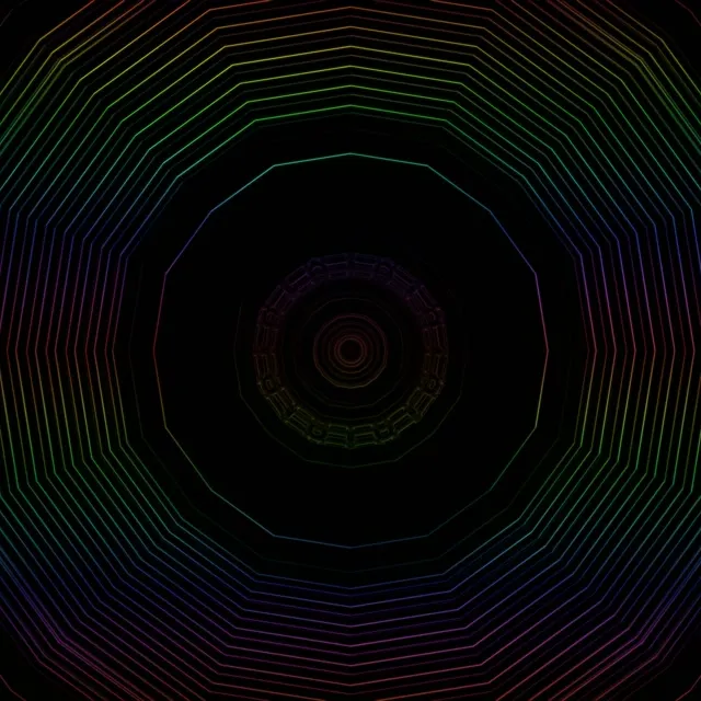 Neon Tunnel Octagon Vortex | 1:1 Square 60fps Screensaver VJ Loop