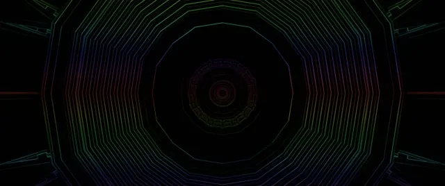 Neona tunelis spirāles astoņstūra virpulis | 2.39:1 Cinemascope 60fps VJLoops ekrānsaudzētājs