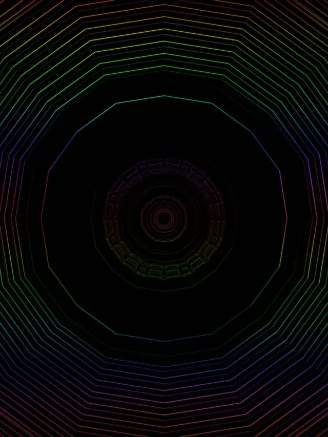 Neon Tunnel Spiraling Octagon Vortex 3:4 iPad Portrait 60fps VJ Loop Screensaver