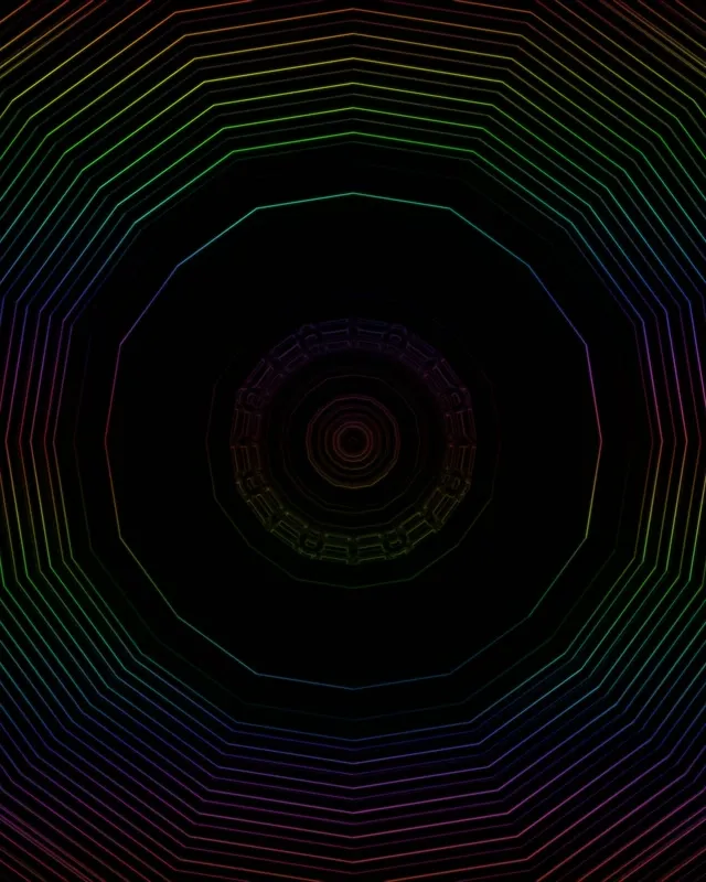 Neon Tunnel Concentric Octagon Vortex 4:5 Instagram 60fps VJ Loop Screensaver
