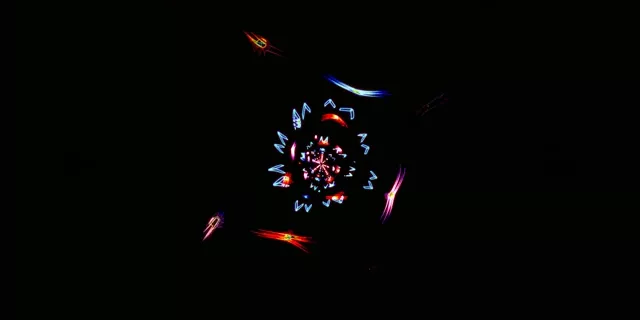 Neon Tunnel Fractal Kaleidoscope Burst VJ Loop 2:1 Univisium 60fps Screensaver