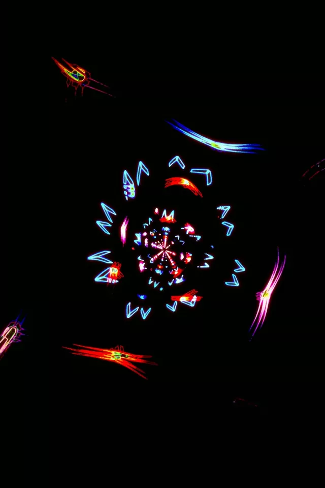 Pulsating Neon Tunnel Kaleidoscope | 2:3 Portrait | 60fps VJLoops Screensaver