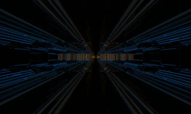 Neon Tunnel VJ Loop 5:3 Wide 60fps Screensaver Blue Geometric Vortex