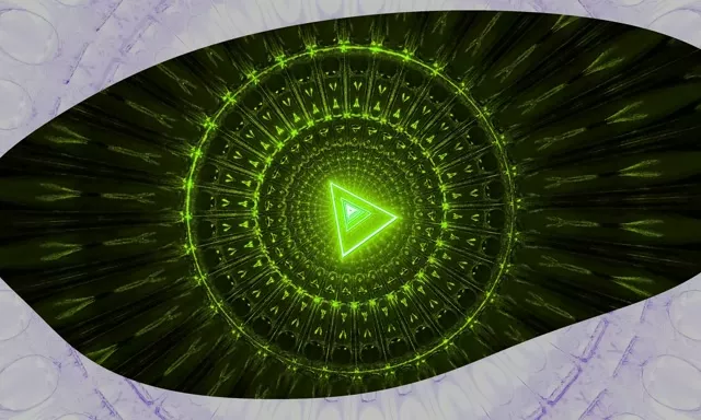 Neon Tunnel VJ Loop 5:3 Wide 60fps Screensaver Pulsating Triangle Vortex