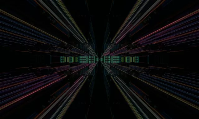 Neon Tunnel Vj Loop 5:3 Wide 60fps Screensaver Radiating Light Vortex