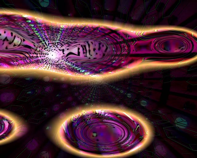 Neon Tunnel VJLoops 5:4 Industrial 60fps Purple Gold Screensaver Motion