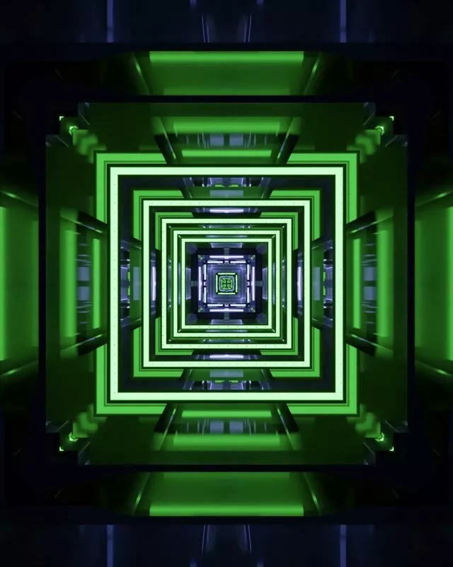 Neon Tunnel VJ Loop 60fps 4:5 Instagram Screensaver Hypnotic Square Vortex