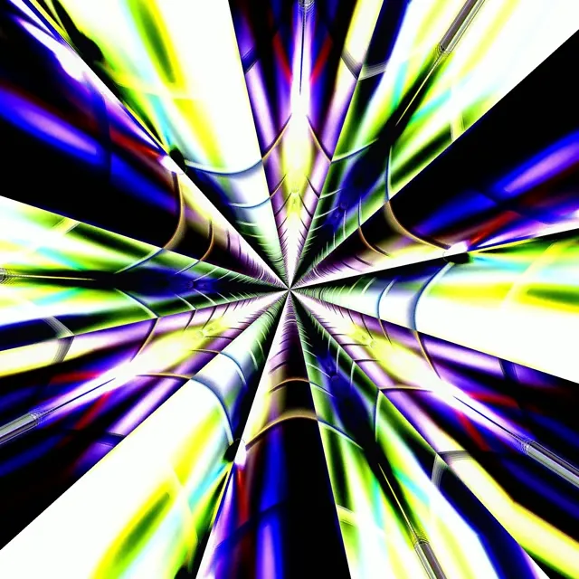 Neon Tunnel VJ Loop 60fps | Colorful Radial Burst Screensaver (1:1)