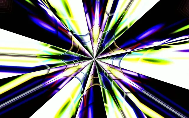 Neon Tunnel VJ Loop 60fps | Colorful Radial Burst Screensaver (16:10)