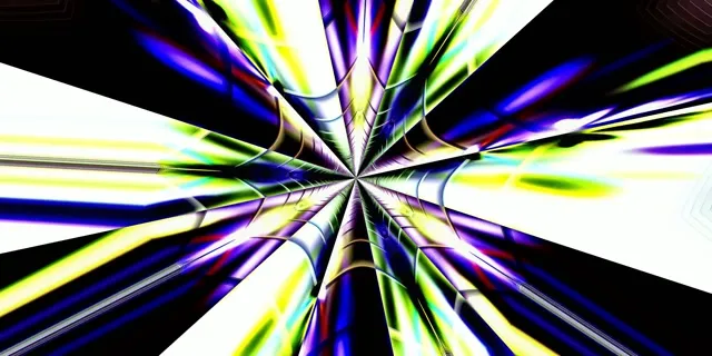 Neon Tunnel VJ Loop 60fps | Colorful Radial Burst Screensaver (2:1)