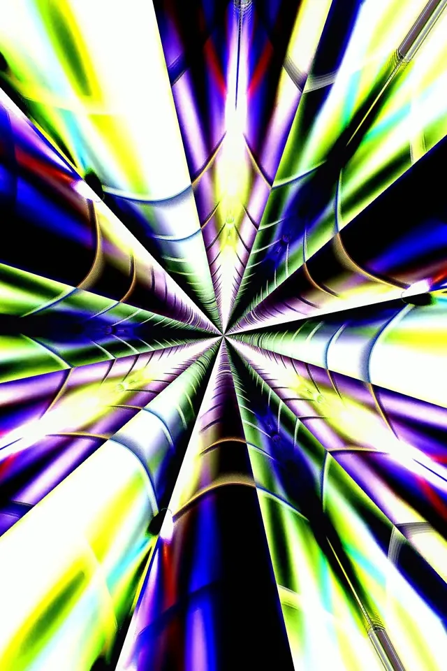 Neon Tunnel VJ Loop 60fps | Colorful Radial Burst Screensaver (2:3)