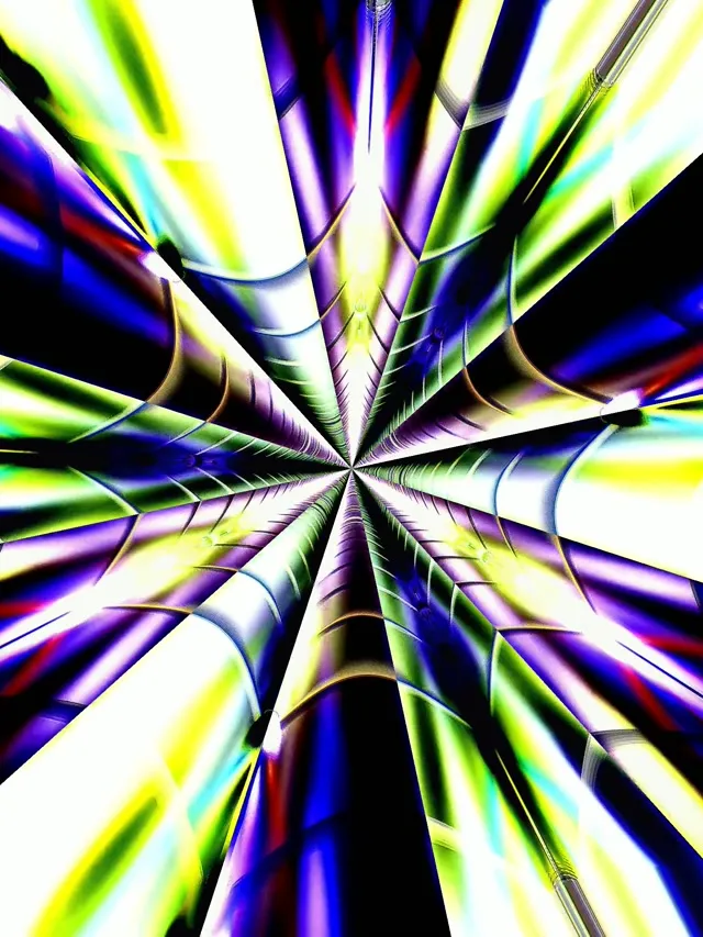 Neon Tunnel VJ Loop 60fps | Colorful Radial Burst Screensaver (3:4)