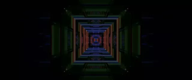 Neon Tunnel Vj Loop 60fps Screensaver Pulsating Square Vortex 2.39:1