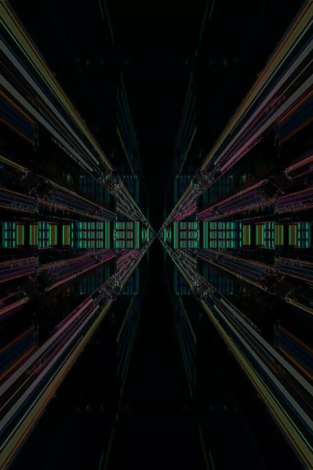 Neon Tunnel VJ Loop 9:16 60fps Screensaver Cyan Grid Vortex