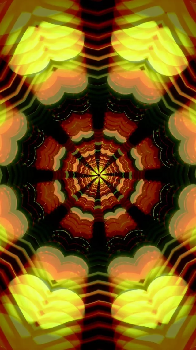 Neon Tunnel VJ Loop 9:16 Reels 60fps Kaleidoscope Screensaver