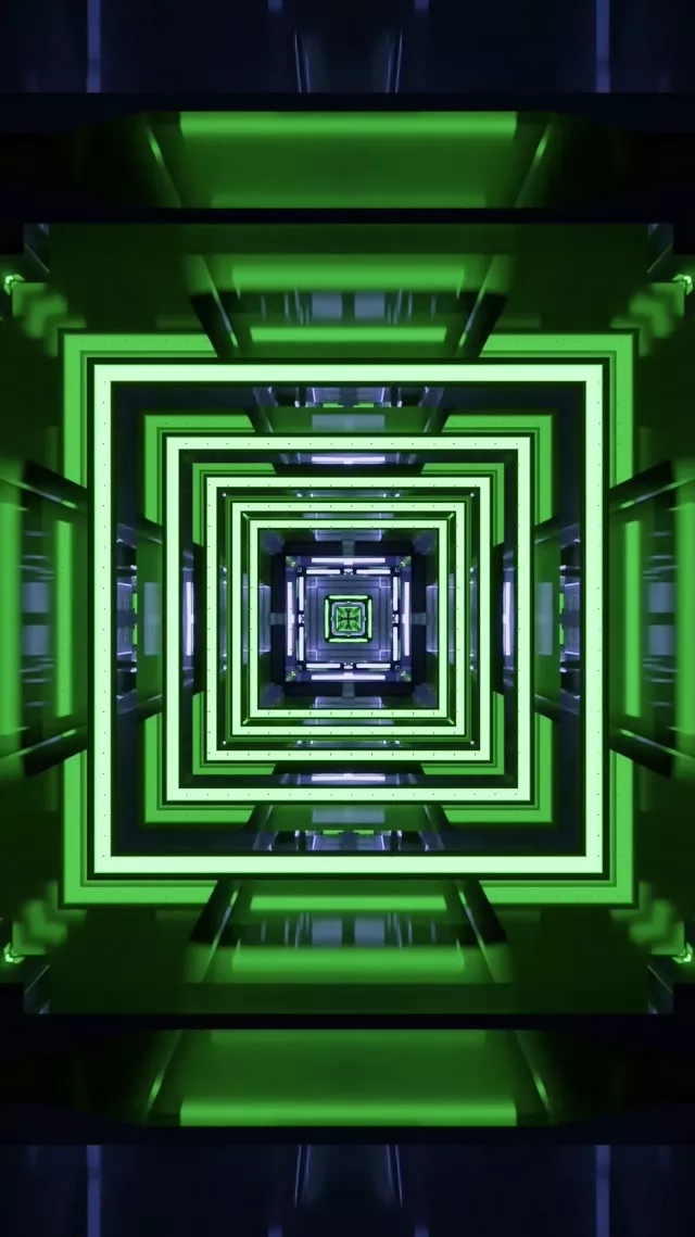Neon Tunnel VJ Loop 9:16 Reels 60fps Pulsating Square Screensaver