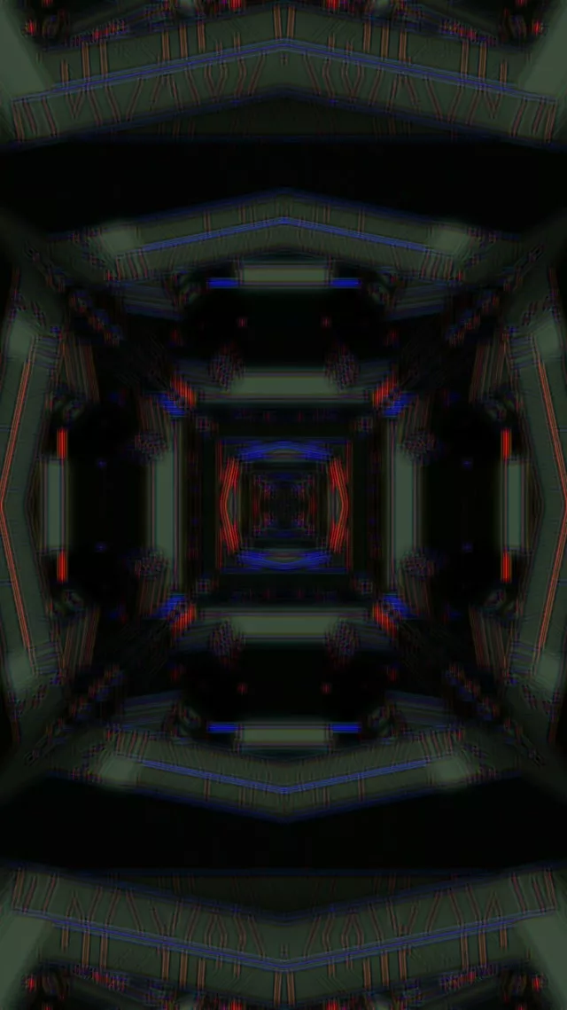 Neon Tunnel VJ Loop 9:16 Reels 60fps Screensaver Pulsating Square Vortex