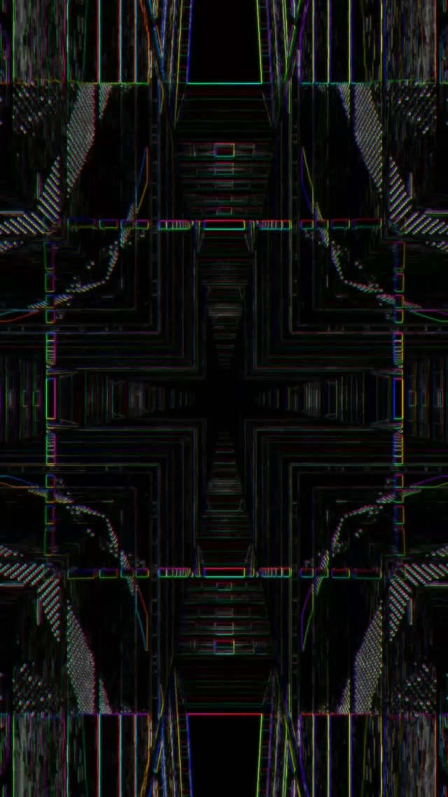 Neon Tunnel VJ Loop 9:16 Reels 60fps Screensaver Symmetrical Cyber Vortex