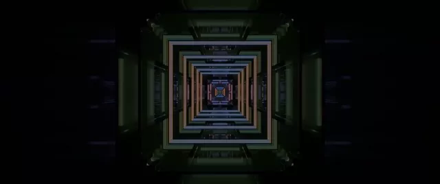 Neon Tunnel Vj Loop | Nested Square Vortex 60fps Screensaver 2.39:1